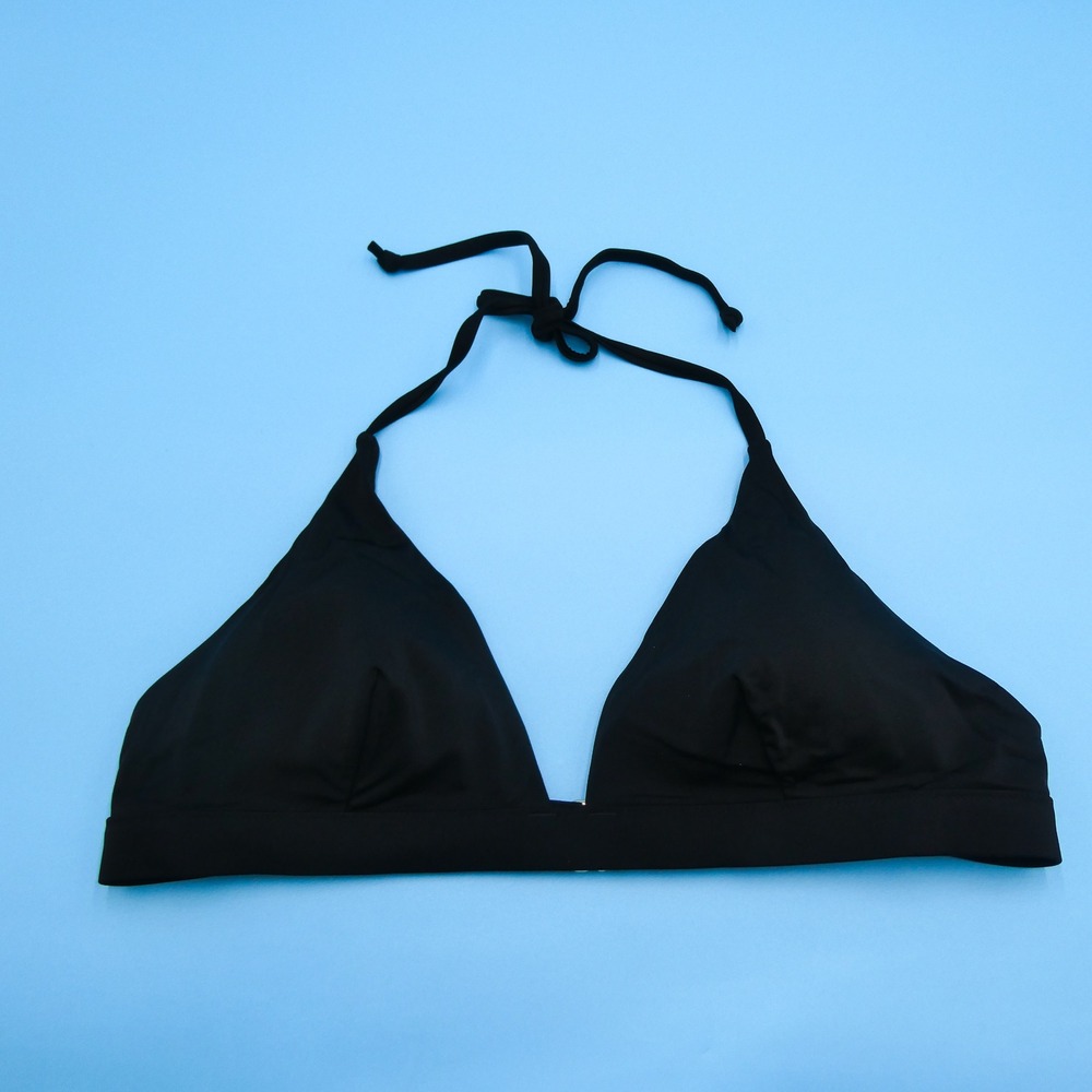 Victoria's Secret Bikini Top Womens Extra Large Halter‎ Black Solid Polyamide XL